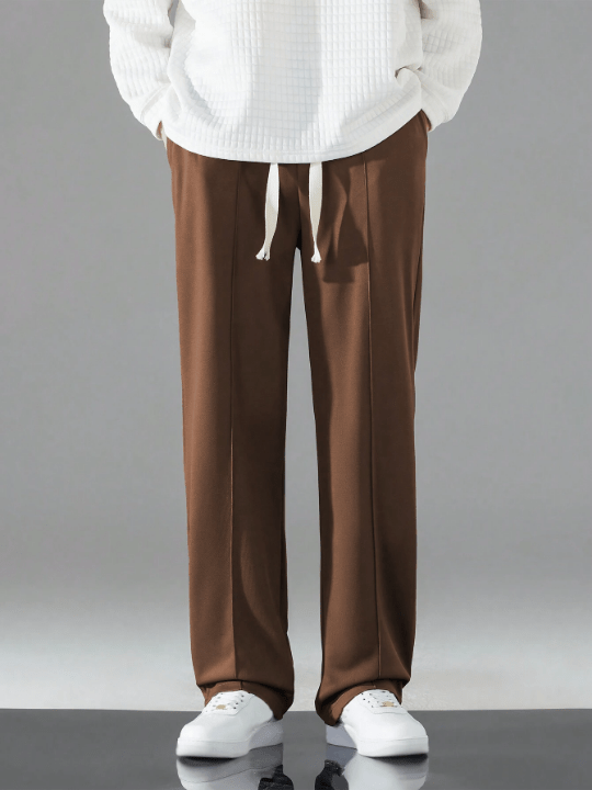 Men'S Solid Color Drawstring Waist Casual Pants - Lolli World Marketplace