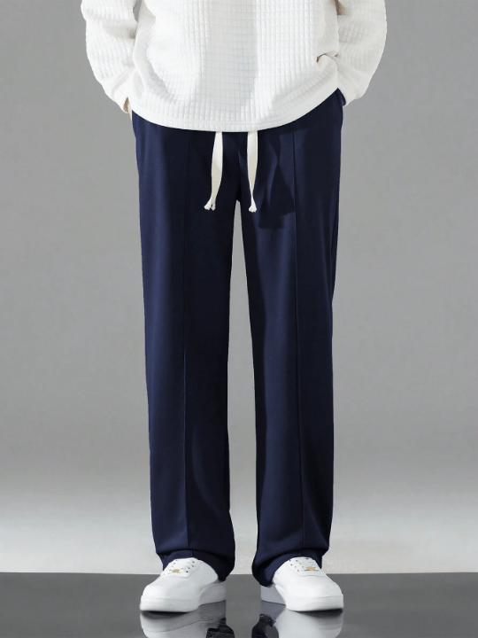 Men'S Solid Color Drawstring Waist Pants - Lolli World Marketplace