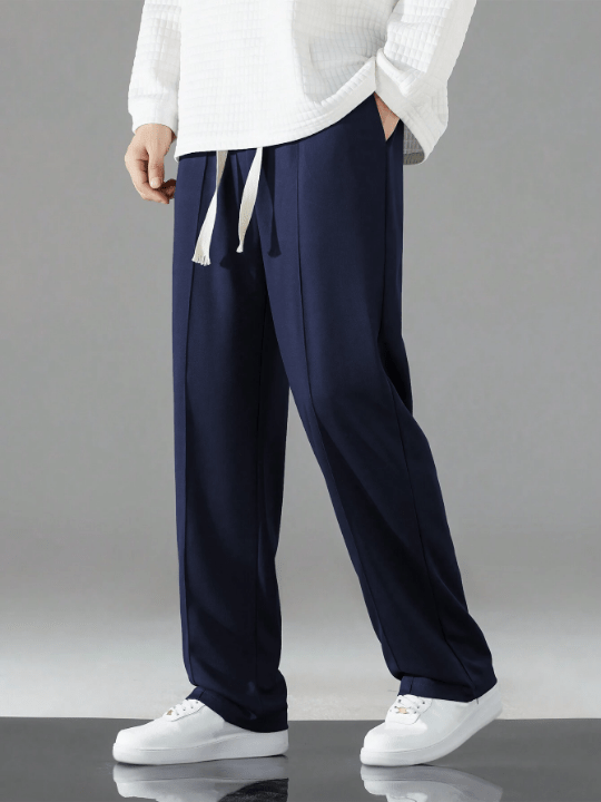 Men'S Solid Color Drawstring Waist Pants - Lolli World Marketplace