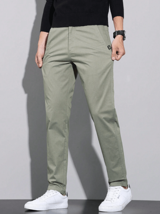 Men's Solid Color Letter Print Pocket Pants - Lolli World Marketplace