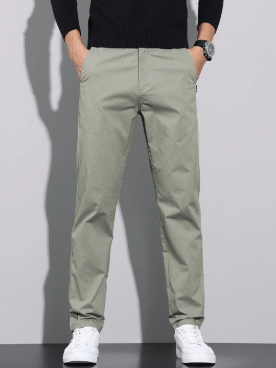 Men's Solid Color Letter Print Pocket Pants - Lolli World Marketplace