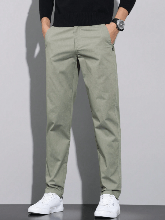 Men's Solid Color Letter Print Pocket Pants - Lolli World Marketplace