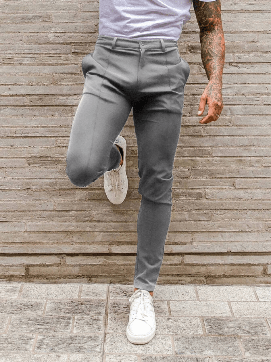 Men's Solid Color Slant Pocket Trousers - Lolli World Marketplace