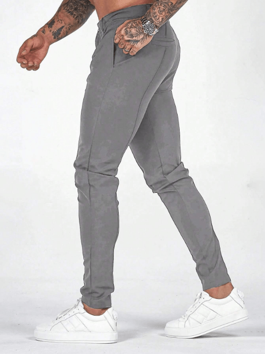 Men's Solid Color Slant Pocket Trousers - Lolli World Marketplace
