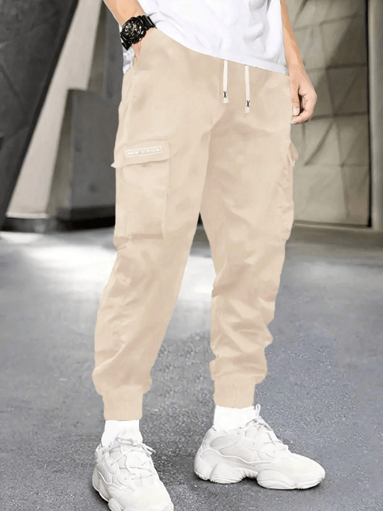 Men's Spring & Autumn New Arrival Trendy Letter Printed Drawstring Waist Joggers - Lolli World Marketplace