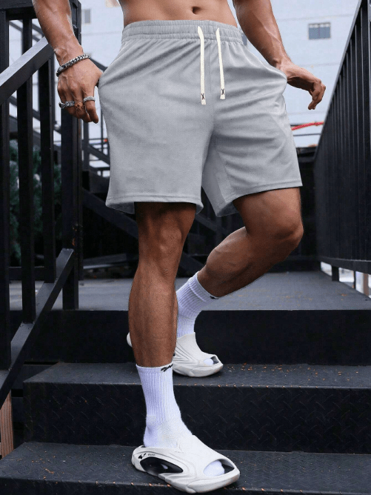 Men's Summer New Pure Color Casual Sports Drawstring Waist Shorts - Lolli World Marketplace