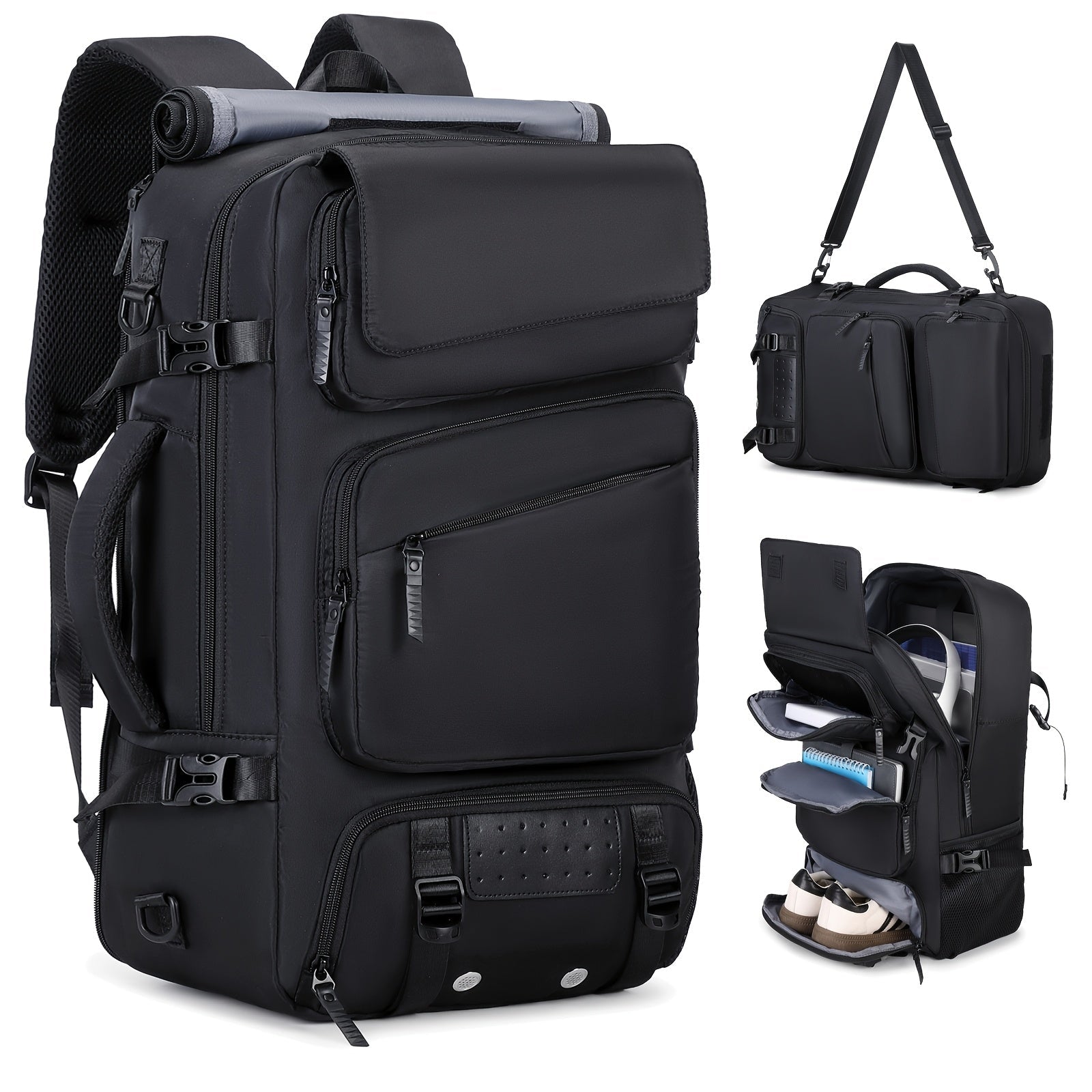 Men'S Travel Backpack, Airline Approved Carry On Backpack, Hiking Backpack, Outdoor Sports Backpack With Shoe Compartment, 17.3 - inch Laptop Backpack, University Leisure Day Bag