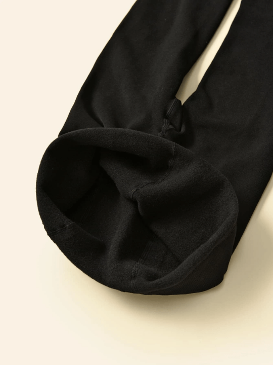 Minimalist Solid Plush Lined Faux Transparent Fleece Lined Tights - Lolli World Marketplace
