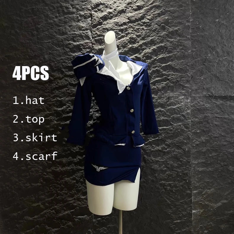 New Stewardess Cosplay Women's Sexy Stewardess Secretary Pure Desire Uniform