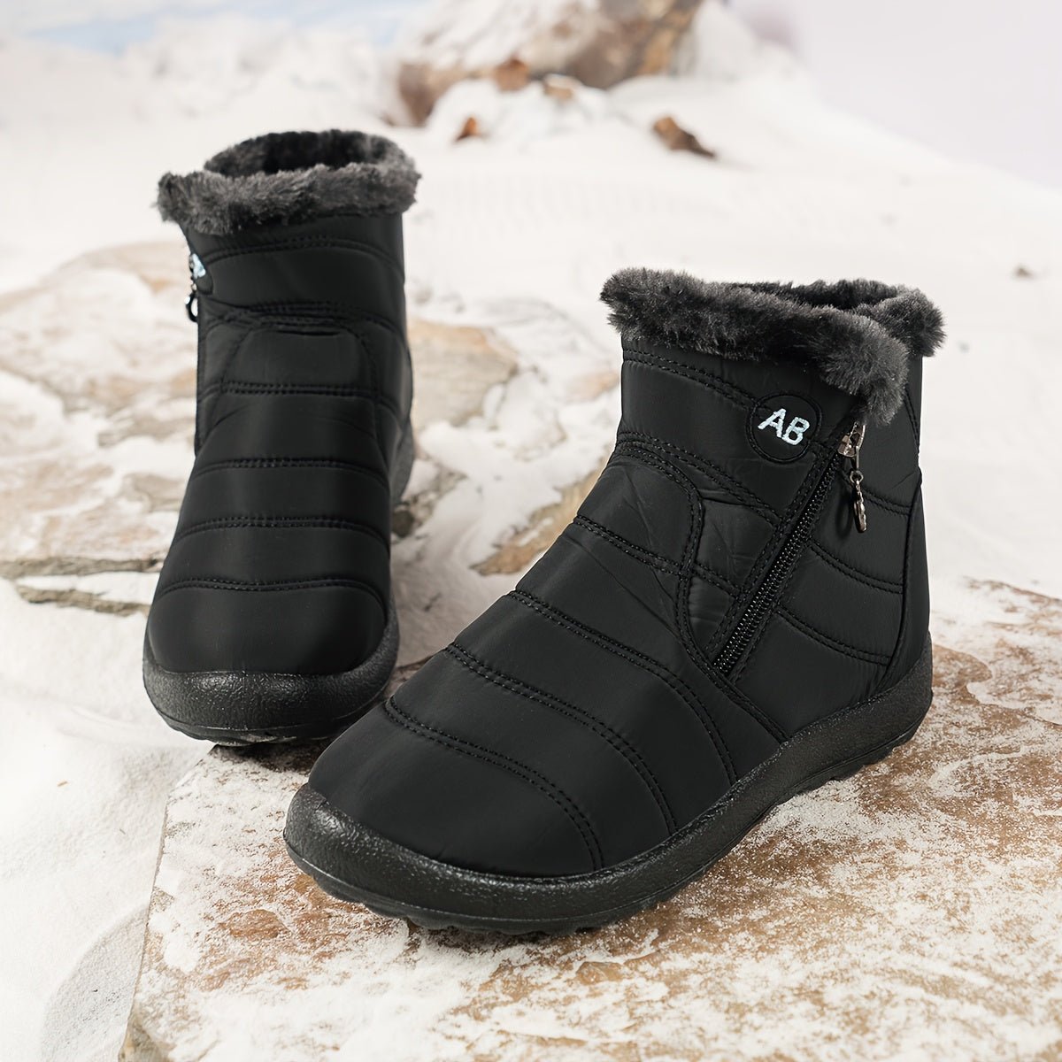 New Winter Warm Women's Snow Boots with Side Zipper