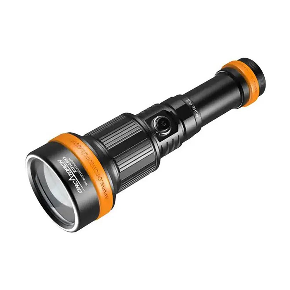 Zoomable OrcaTorch ZD710 MK2 Zoomable Dive Light Beam Angle 4°-72° Adjustable,
