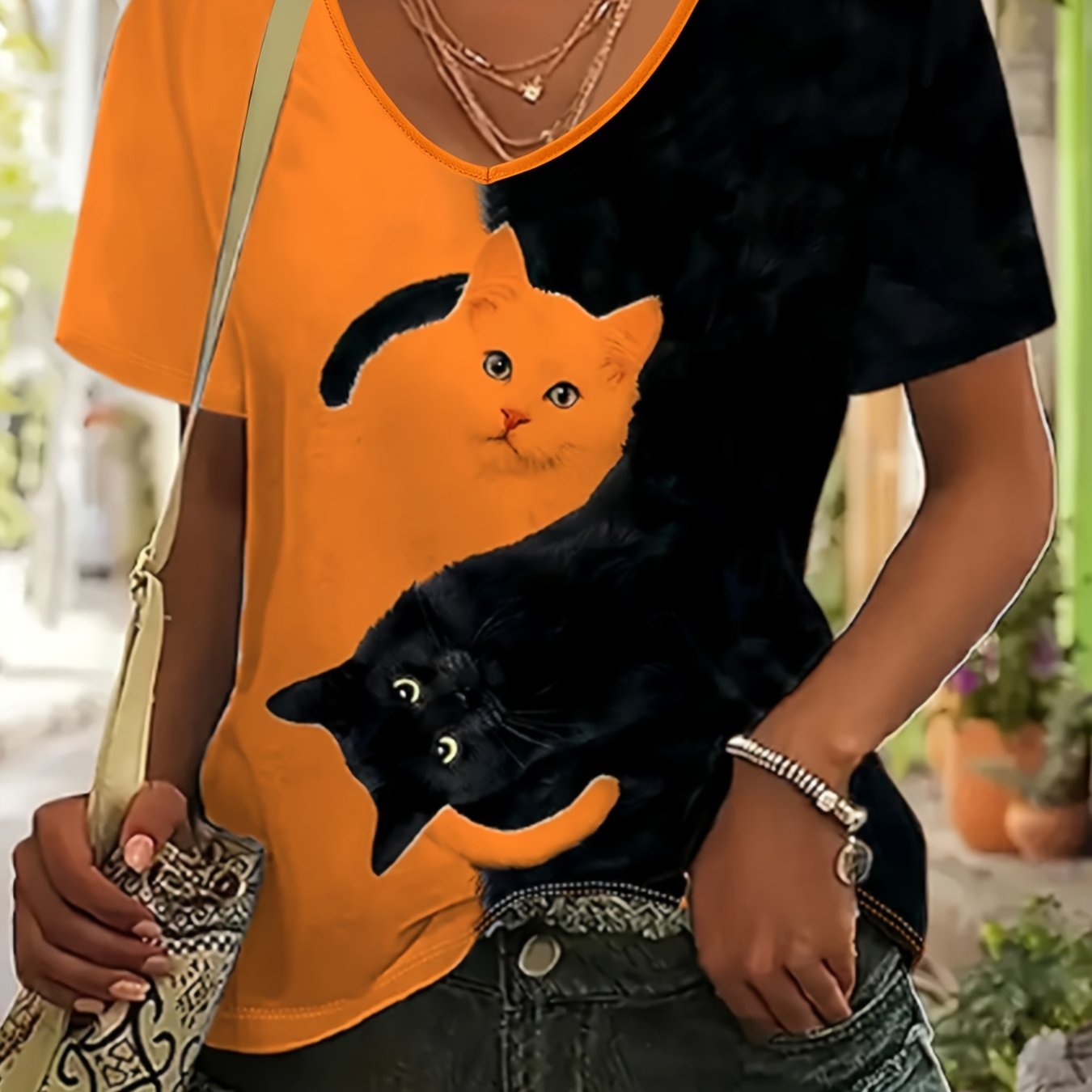 Plus Size, Plus Size Fashion Casual Animal Print T-Shirt