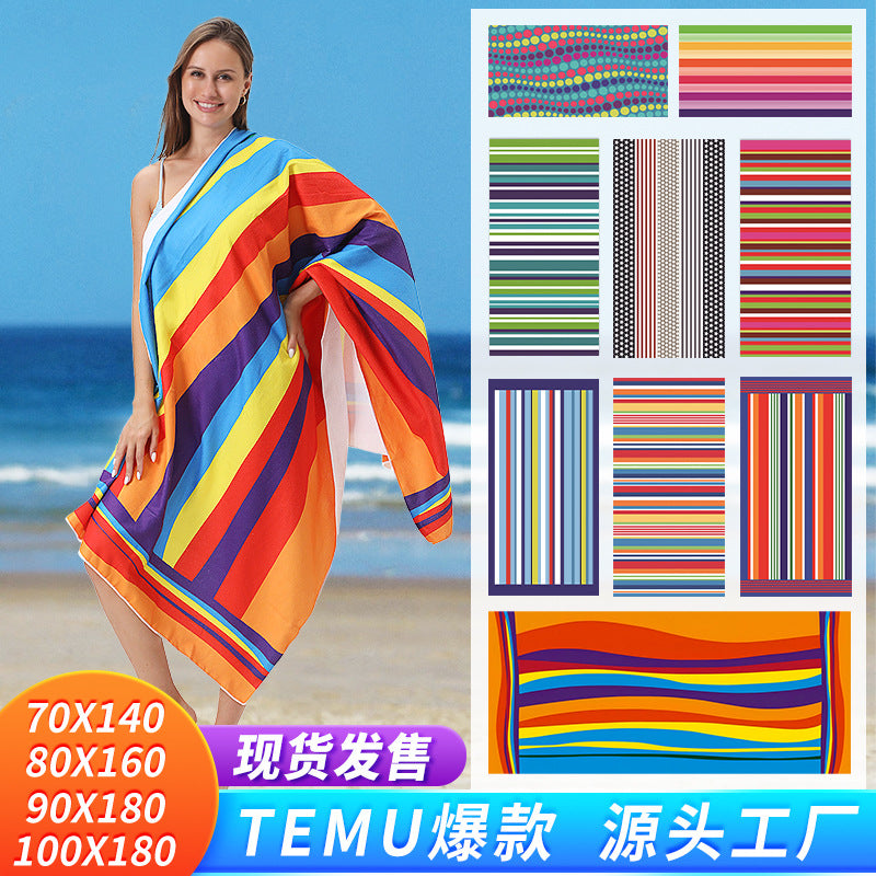 TEMU Beach Towels Vibrant Absorbent Customizable Fun