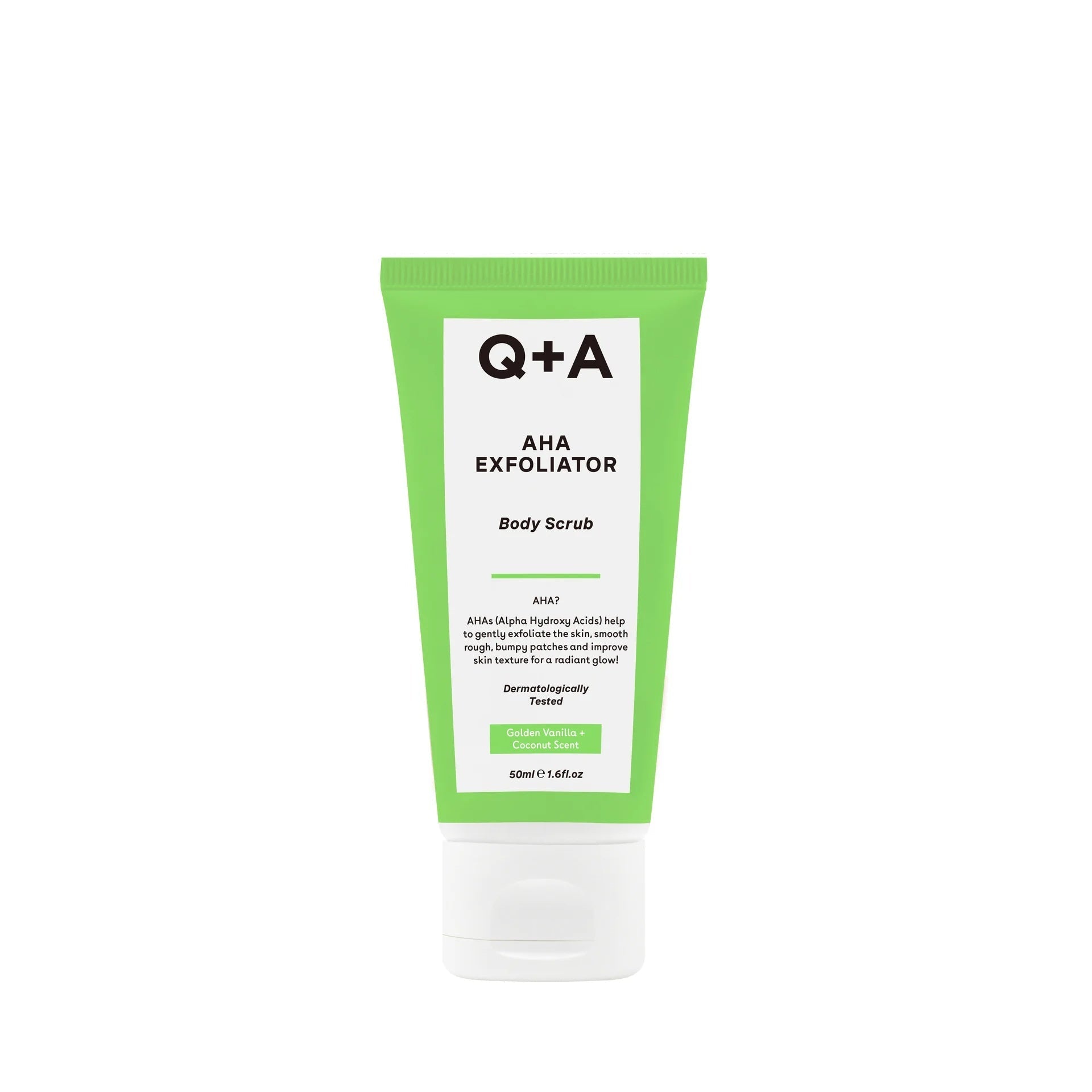 Q+A AHA Exfoliator Body Scrub Travel Size 50 ml