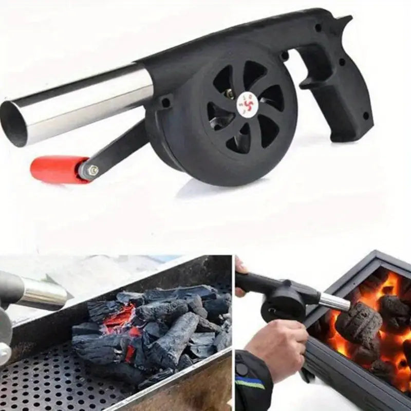Portable Hand-Cranked BBQ Blower