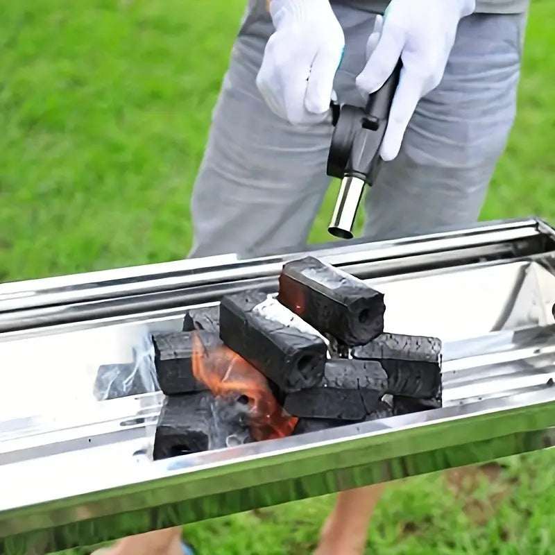 Portable Hand-Cranked BBQ Blower