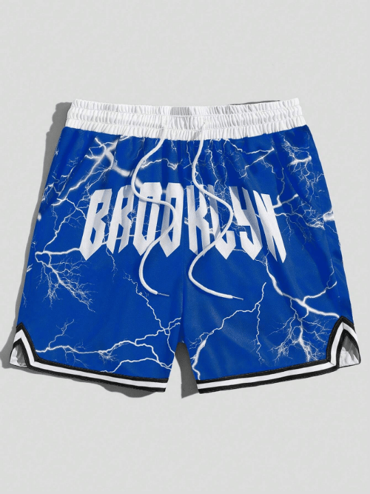 ROMWE Street Life Letter Print Drawstring Shorts - Lolli World Marketplace