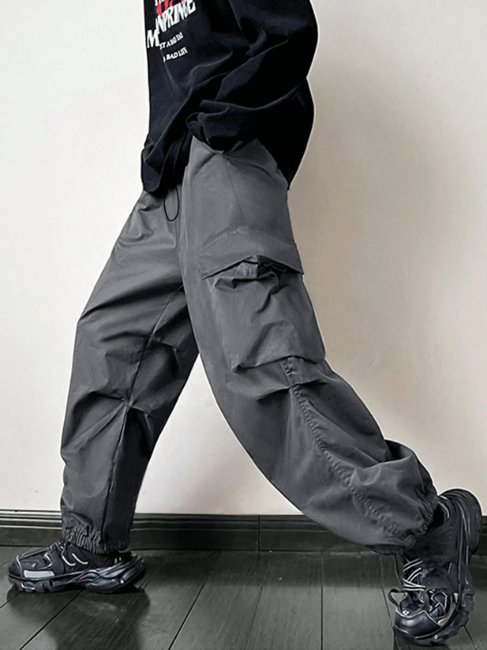 ROMWE Street Life Men Cargo Pants With Large Side Pockets - Lolli World Marketplace