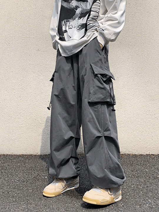 ROMWE Street Life Men Cargo Pants With Large Side Pockets - Lolli World Marketplace