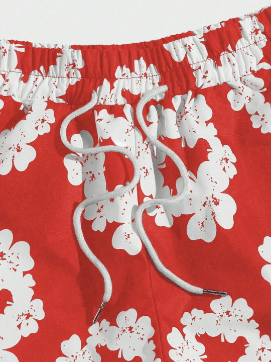 ROMWE Street Life Men's Lucky Clover Print Drawstring Waist Shorts - Lolli World Marketplace