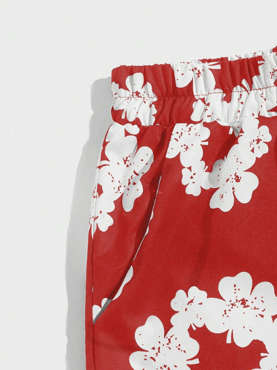 ROMWE Street Life Men's Lucky Clover Print Drawstring Waist Shorts - Lolli World Marketplace