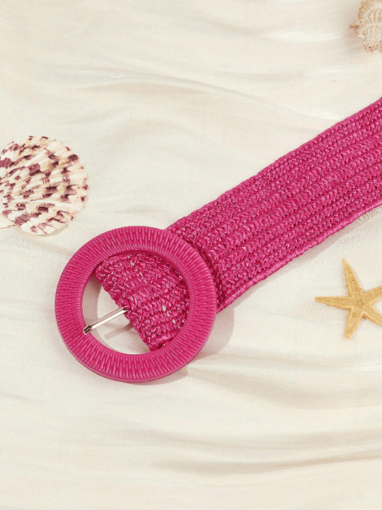 Round Buckle Straw Belt - Lolli World Marketplace