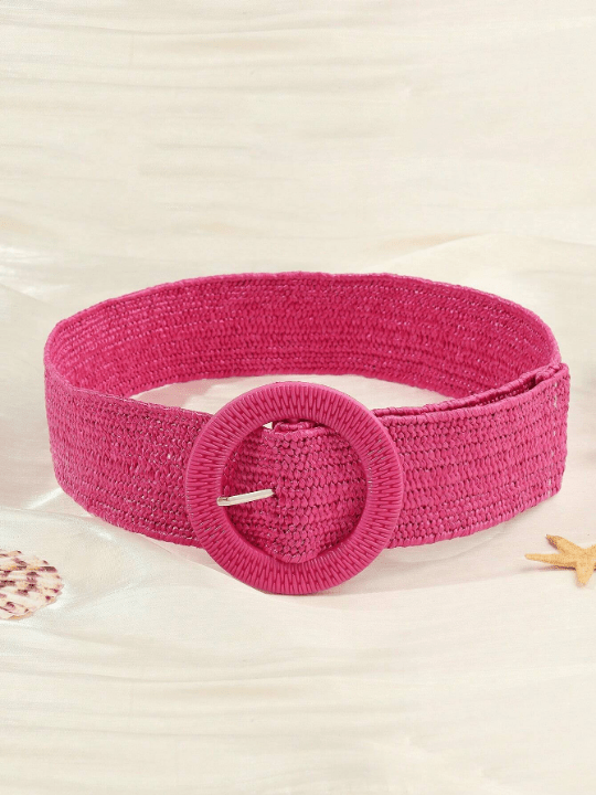 Round Buckle Straw Belt - Lolli World Marketplace