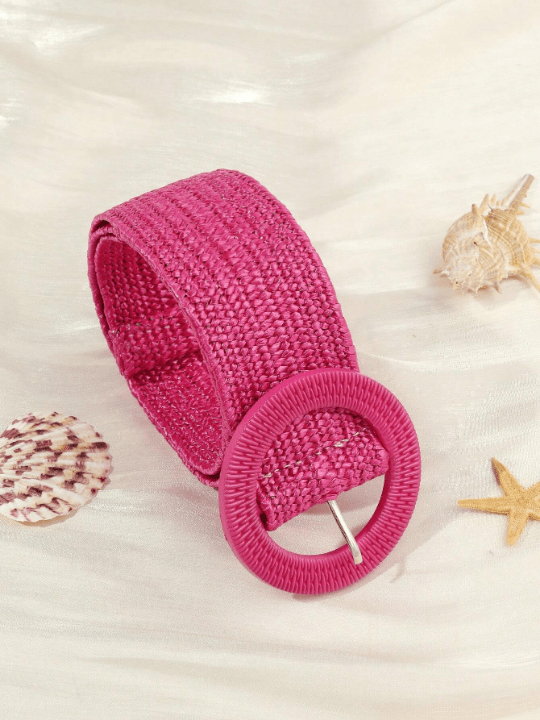 Round Buckle Straw Belt - Lolli World Marketplace