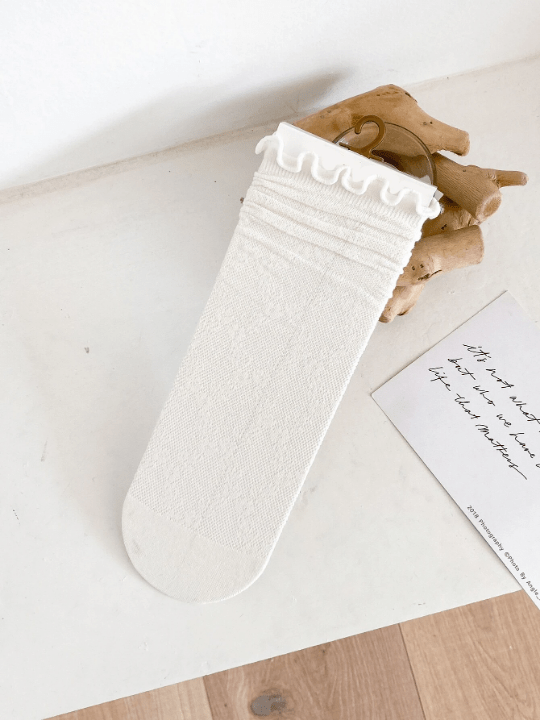 Scallop Trim Crew Socks - Lolli World Marketplace