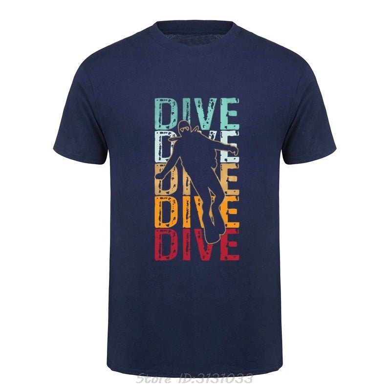 Scuba Dive T-shirt Men Clothing Diver Cotton T-shirt Short Sleeve Diving Streetwear Tops