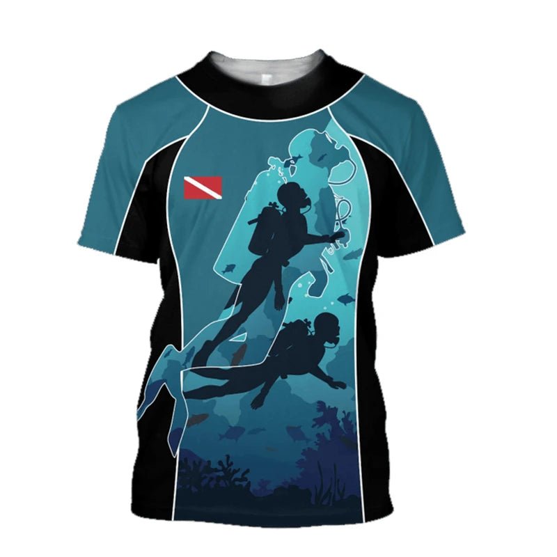 Scuba Diving Lover T Shirt For Men Women 3D Print Scuba Dive Graphic T-shirts