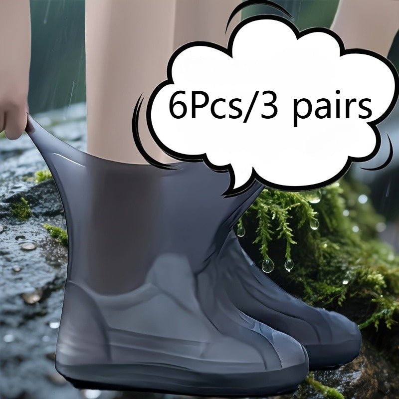 Set of 6 Heavy - Duty Shoe Covers with Anti - Slip Soles, Perfect for Protecting Boots in for All Weather Conditions Like Hiking, Rain, Snow, And Mud. These Easy - To - Clean Foot Protectors Fit Most Footwear And Are a Great Option for Camping And Gardening