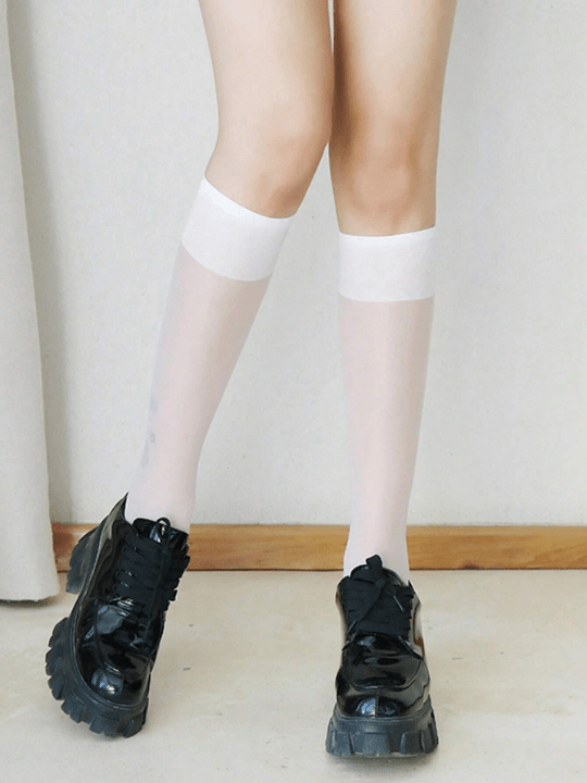 Simple And Versatile Sheer Knee - High Stockings - Lolli World Marketplace