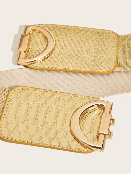 Snakeskin Embossed Elastic Belt - Lolli World Marketplace