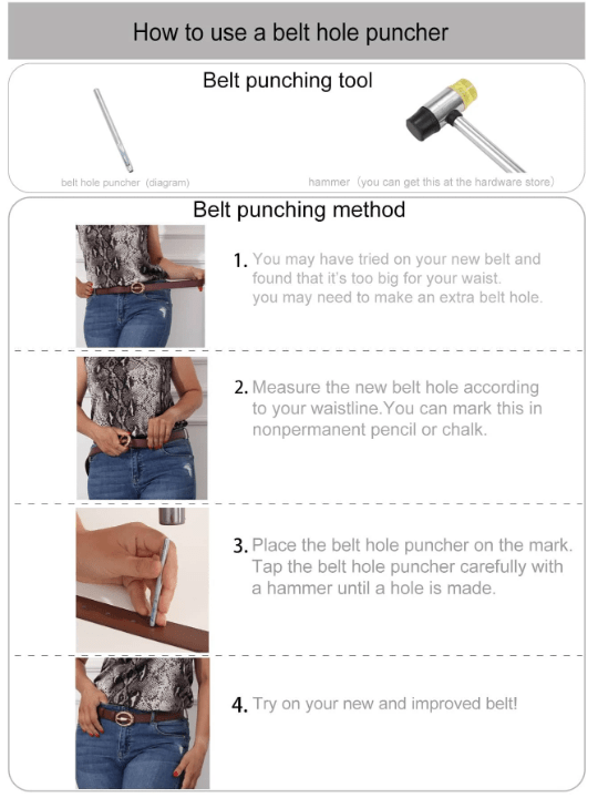 Square Buckle Belt With Punch Tool - Lolli World Marketplace