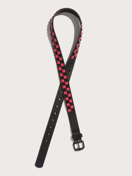 Studded Decor Square Buckle Belt - Lolli World Marketplace