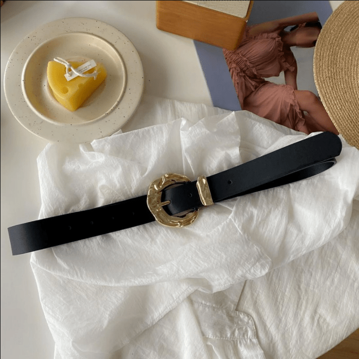 Textured Metal Buckle Belt PU Belt for Jeans Pants - Lolli World Marketplace