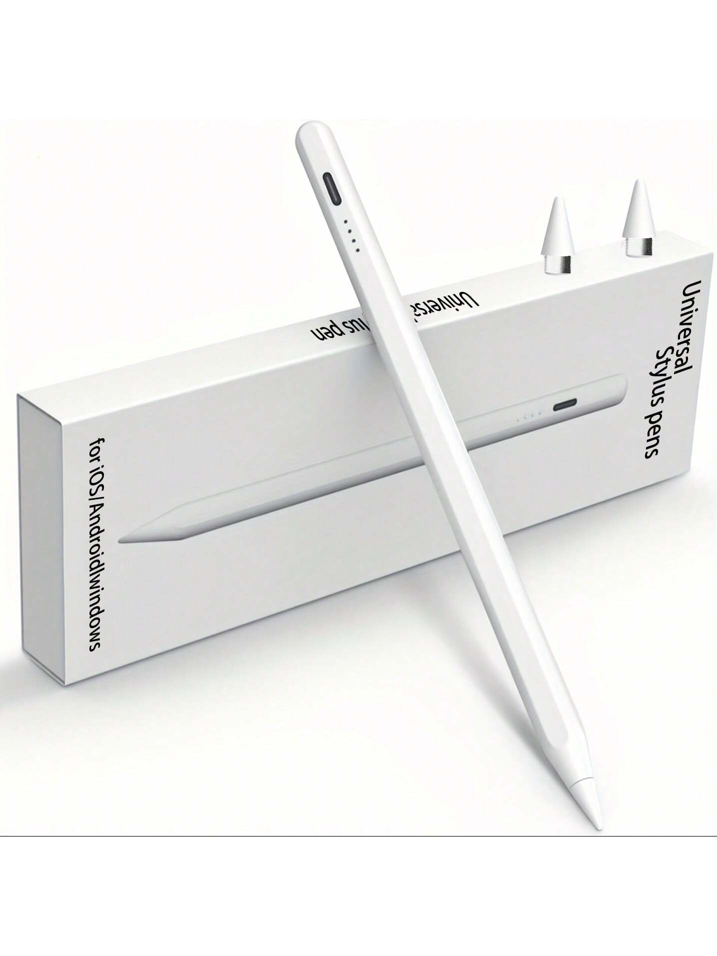 Universal Capacitive Touch Pen, Suitable For IOS And Android Tablets And Phones, Dual Replacement Nibs, Writeable, Touchable, Paintable, Noteable, With Status Indicator Light, One - Touch On, Magnetic Adsorption, Replaceable Nibs, Extra Long Standby Gifts F