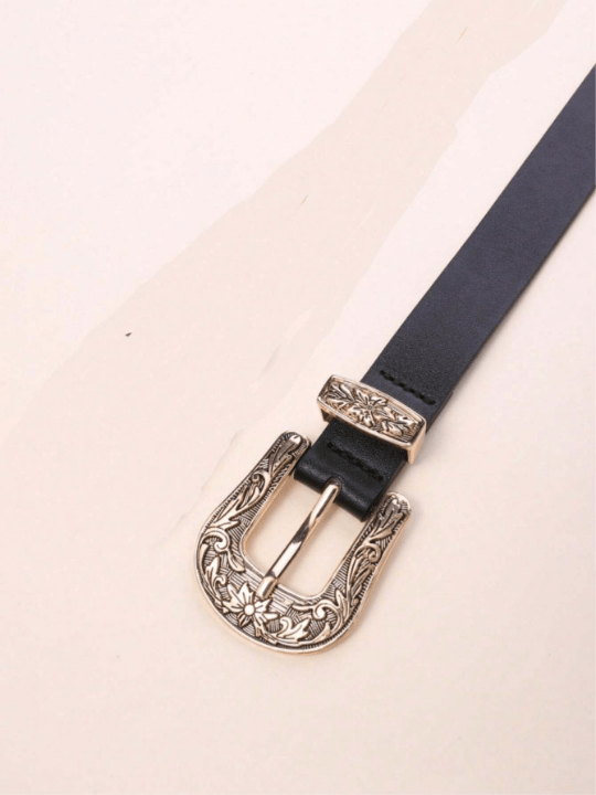 Western Style Buckle Belt For Women, Fashionable And Versatile Decorative Leather Belt - Lolli World Marketplace