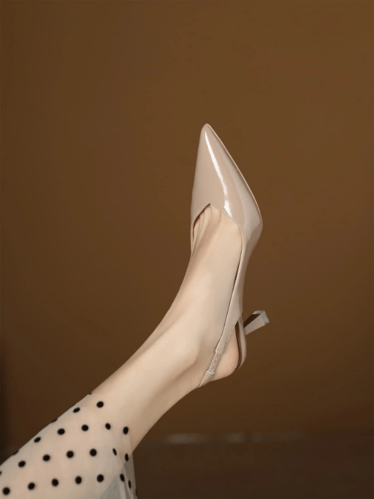 Women Point Toe Pyramid Heeled Pumps, Elegant Outdoor Slingback Pumps - Lolli World Marketplace