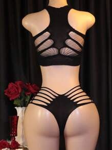 Women Sexy Hollow - Out Fishnet Teddy Lingerie