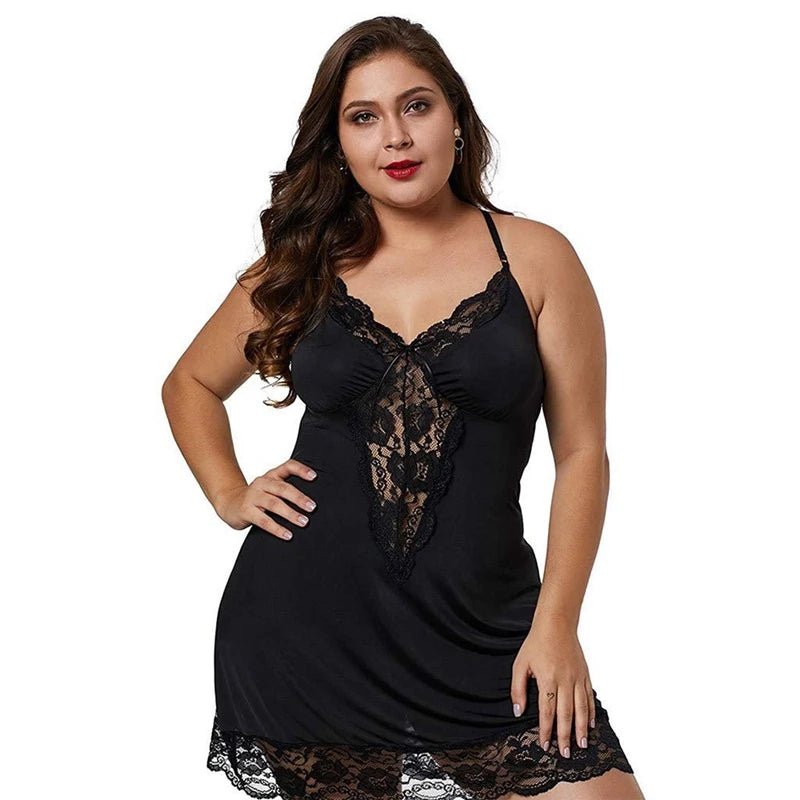 Women Spaghetti Straps Nightgowns Lace Sexy Sleepdress Plus Size