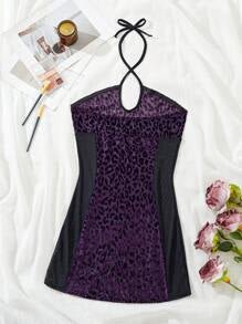 Women's Burnt Purple Hot Fabric U - Neck Dress