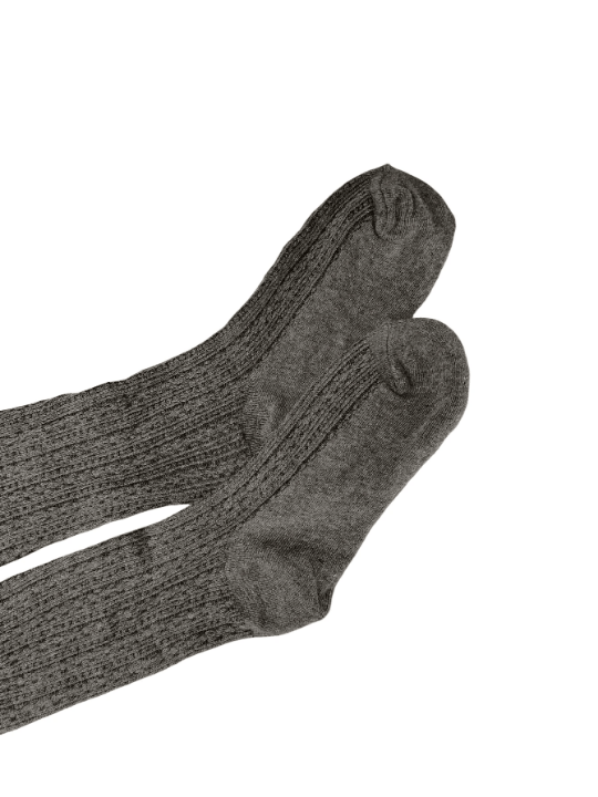 Women's Middle Gray Marled Cable Knit Tights For Autumn/Winter/Early Spring - Lolli World Marketplace