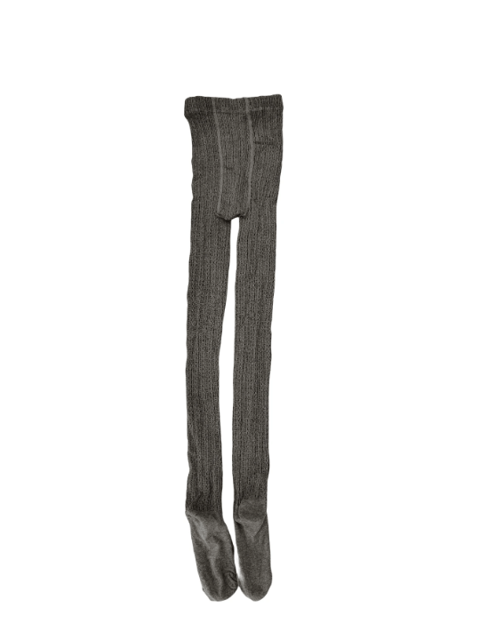 Women's Middle Gray Marled Cable Knit Tights For Autumn/Winter/Early Spring - Lolli World Marketplace