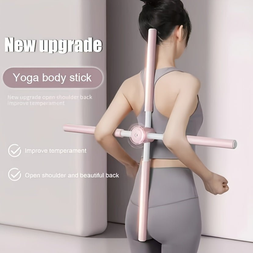 Yoga Body Stick for Back Stretching - A Body Shaping Featuring a Rotating Buckle, Made from Stainless Steel And Foam, Designed for Posture Correction in Adults And Teens, Enhancing Fitness