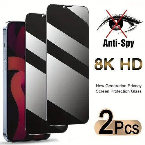 2pcs For Iphone 11 Pro/12/13/14 Plus/X/XR/XS MAX Phone Screen Protector Privacy Glass Smartphone Tempered Glass Protective Film