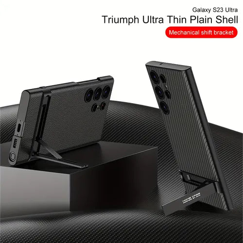 For Samsung S23ultra Phone Case Ultra-thin Plain Belt Holder For GalaxyS23Ultra Case Simple Fashion Creative Lens Protection