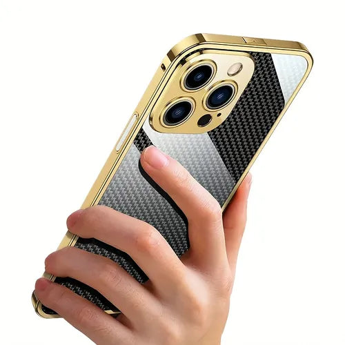 Carbon Fiber Back Plate High-end Luxury Mobile Phone Case Stainless Steel Hardware Case Metal Border For IPhone14/14Plus/14Pro/14Pro Max, IPhone13/13Pro/13Pro Max, IPhone12//12Pro/12Pro Max, IPhone11/11Pro/11Pro Max