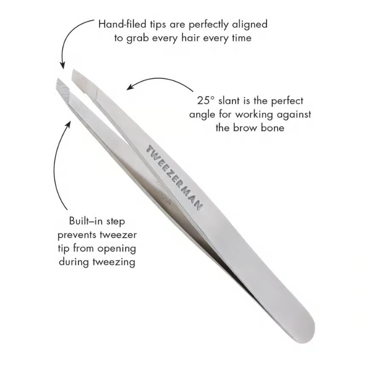 TWEEZERMAN Slant Tweezer Classic Stainless Steel 1pc